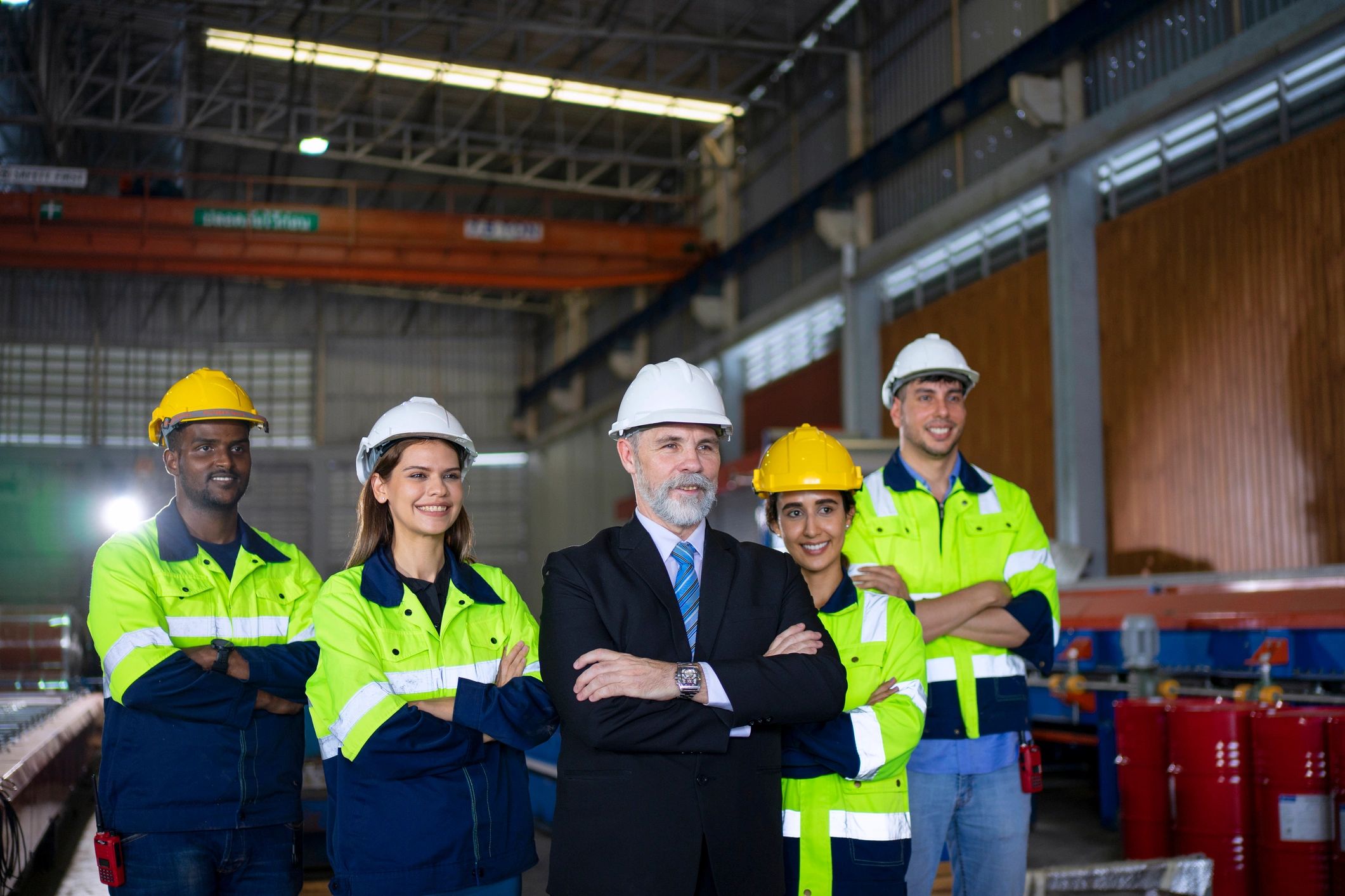 Facility management professional inspecting an industrial site